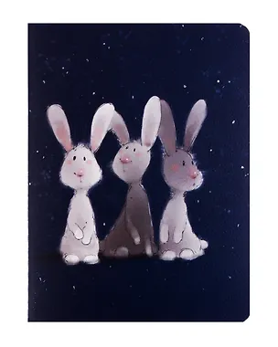 Записная книжка А6 32л кл. "Три кролика «Пух и ухи» темный", сшивка 3006257