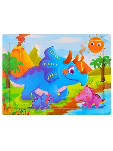 Деревянная пазл-рамка (14,5х11см) "ТРИЦЕРАТОПС" (12элементов) (окраш.рамка) Арт. AN02613