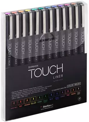 Ручки капиллярные  12шт TOUCH Liner Brush, блистер, TOUCH — 2952038 — 1