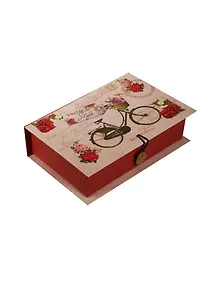 Шкатулка-книга с пуговицей картон S Велосипед (18х12х5см) (39478)