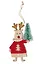 Новогоднее подвесное украшение Олень в свитере с елочкой (дерево) (11х5см) (12-06942-NY-5) — 3047311 — 1