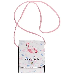 Сумка на кнопке Фламинго акварель(PU)(17х15)