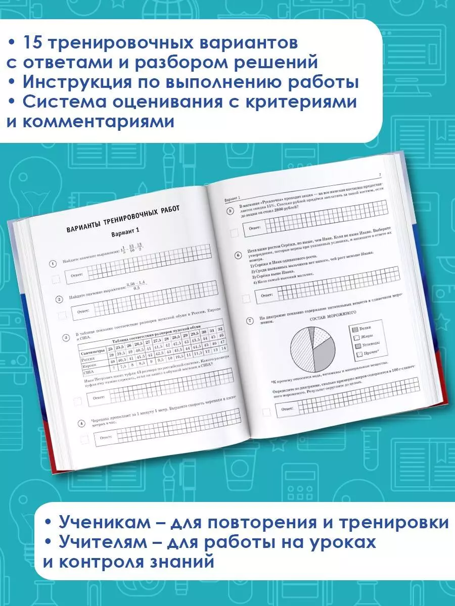 ВПР. 2024. Математика. 7 класс. Большой сборник тренировочных вариантов  проверочных работ для подготовки к ВПР (Вера Сорокина) - купить книгу с  доставкой в интернет-магазине «Читай-город». ISBN: 978-5-17-159886-0