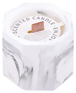 Свеча ароматическая с деревянным фитилем Мрамор (5,5х4,5)