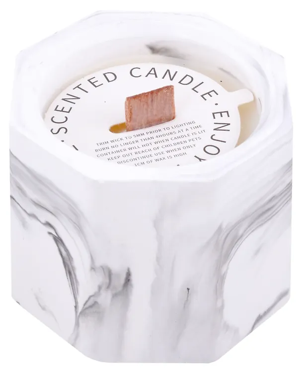Свеча ароматическая с деревянным фитилем Мрамор (5,5х4,5) 2981240 — 1