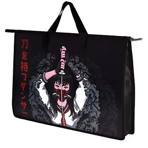 Папка для чертежей и рисунков А3 "ТАНЕЦ С КАТАНОЙ" 45*33*9см, внутр.ПВХ карман, дно с расширением, текст.ручки, УФ-печать