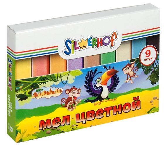 Мелки цветные 09цв "Zanzibar" карт.кор., Silwerhof 229661 — 1