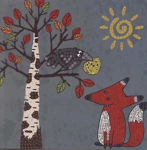 Алмазная мозаика MAZARI Открытка своими руками Ворона и лисица 15х15 см., ОПП-упаковка