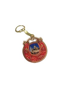 Брелок с карабином Подкова Храм (акрил+пластик)