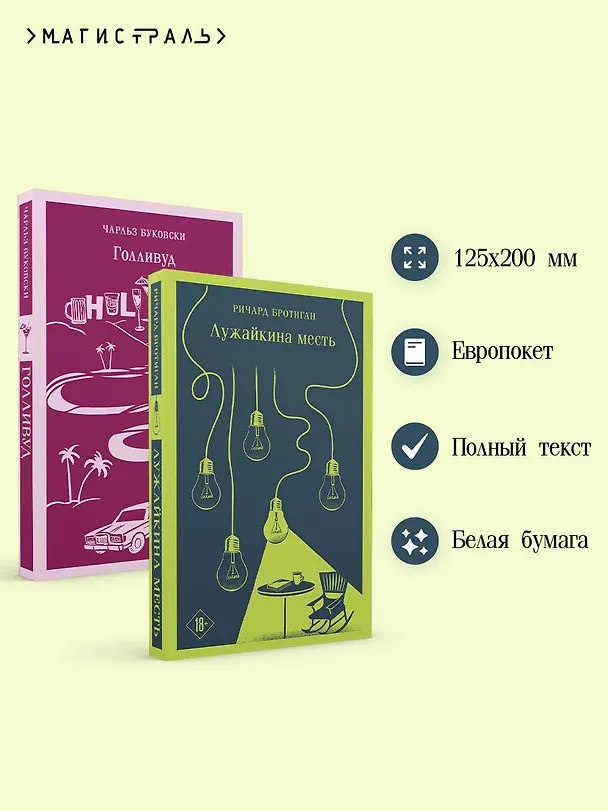 Книга Набор истории обыкновенного безумия (из 2-х книг: "Голливуд" Буковски, "Лужайкина месть" Бротигана) (Чарльз Буковски) — 7