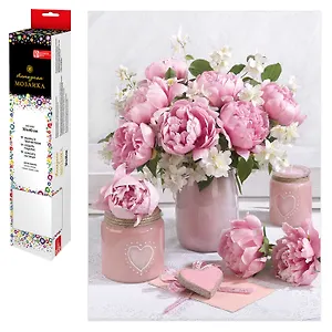 Набор для творчества. Алмазная мозаика "Пионовый букет", 30 х 40 см