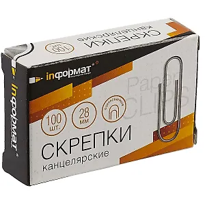 Канцелярские скрепки «Inформат», 28 мм, 100 штук