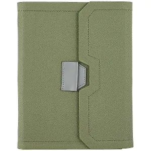 Ежедневник-органайзер недат. А5+ 120л 160*225 "Джут" оливковый, тв.переплет, 4 кольца, магнит.клапан, тонир.блок