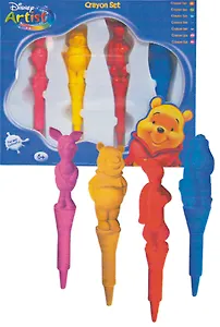 Карандаши восковые 4цв "Винни Пух" фигурные, к/к, подвес, Disney