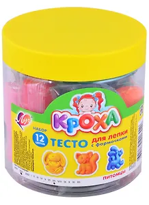 Тесто для лепки с формочками 12 цветов "Питомцы"