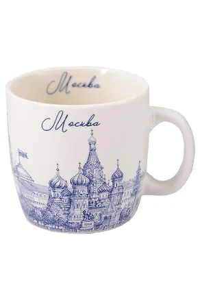 Кружка Москва Набережная (фарфор) (синий рисунок) (060-7-22) 3111892