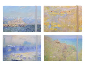 Скетчбук 130*190 30л "К.Моне" 240г/м2, тверд.обл., резинка, ассорти