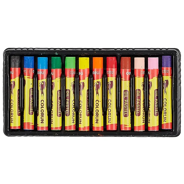 Пастель масляная ColoRun 12цв к/к, DELI 261928 — 2