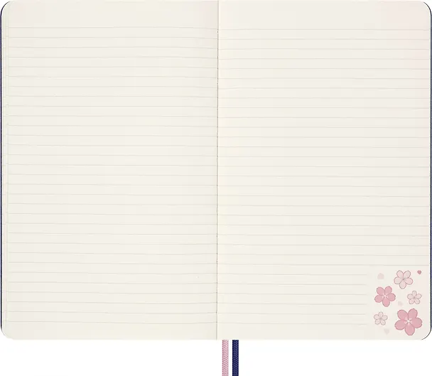 Книга для записей А5, 88 листов в линейку "Le Sakura Large", синяя, обложка текстиль, Moleskine 3130353 — 5