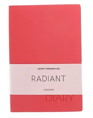 Ежедневник недат. А5 152л "Radiant" красный, иск.кожа, интегр.переплет, покрытие Soft Touch, офсет, скругл.углы, ляссе 3042952
