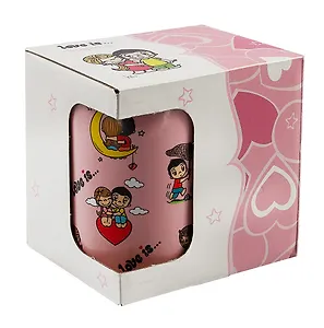 Кружка Love is… Розовый паттерн (керамика) (330мл) (коробка)