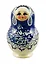 Матрешка-пузико 5 в 1 (Гжель, жемчуг) (13см) (М05-0013-5АУ) — 3050018 — 1