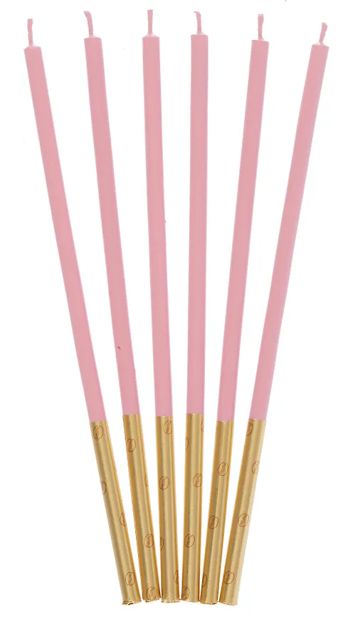 Набор свечей для торта Pink (розовые) (6шт) (15см) (12-7color-candle_13) 3106237 — 3