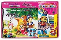 Набор для детского творчества AMOS "Алиса в стране чудес" (книжка+краски+декоративные материалы)