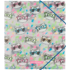 Папка на резинке A5+ "Neon Cats" пластик, Erich Krause