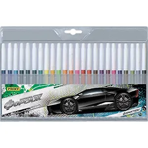 Фломастеры 24цв "Форсаж" невент.колпачок, пл/к, Proff