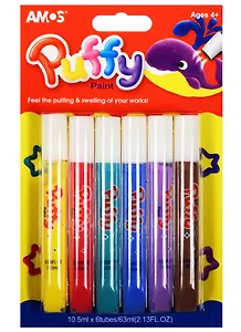 Краски объемные "Puffy" в наборе 6 цв. с европодвесом (PUP10B6) (4+) (блистер)