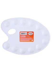 Палитра для смешивания красок, 12 ячеек, овальная, белая