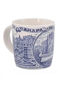 Кружка синяя Самара (фарфор) (350мл) (060-2-55)