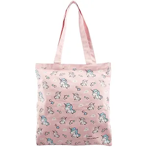 Сумка-шоппер на молнии Единорог (цветная)  (текстиль) (38х33) (12-22716-MK-2152)