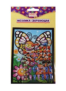 Мозаика сверкающая (FD080384) (картинка-основа/15х10см+самокл.сверк. стразы) (6 диз. ассорти) (3+) (упаковка)