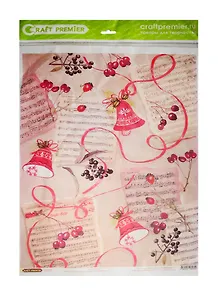 Рисовая бумага для декупажа Craft Premier Зимние ягоды (CР09309) (А3) (25г/м) (упаковка)