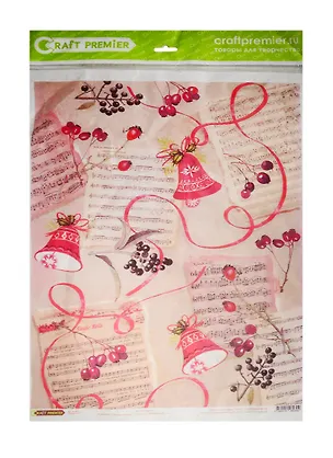 Рисовая бумага для декупажа Craft Premier Зимние ягоды (CР09309) (А3) (25г/м) (упаковка) 2495727