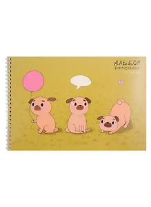 Альбом для рисования Listoff, "Милые собачки", А4, 20 листов, на гребне