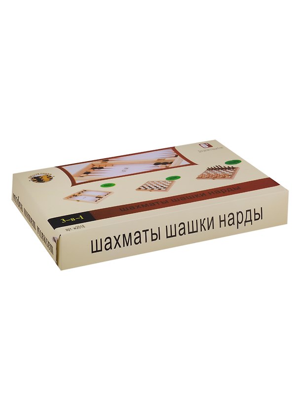 Игра настольная Shantou Gepai 3в1 Шахматы, шашки, нарды, поле 24*24см 2699591 — 1