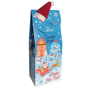Драже Новогодний домик Деда Мороза Фундук в шоколадной глазури (коробка), 150г 3132155