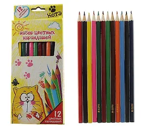 Набор 12 цветных карандашей Котэ (116783) (Сима-ленд)