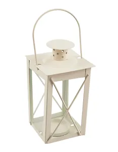 Подсвечник-фонарь белый (15х7)