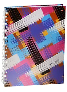 Скетчбук A4 80л "Штрихи" белый офсет, без линовки, 100г/м2, тв.обложка, широкая евроспираль, Listoff