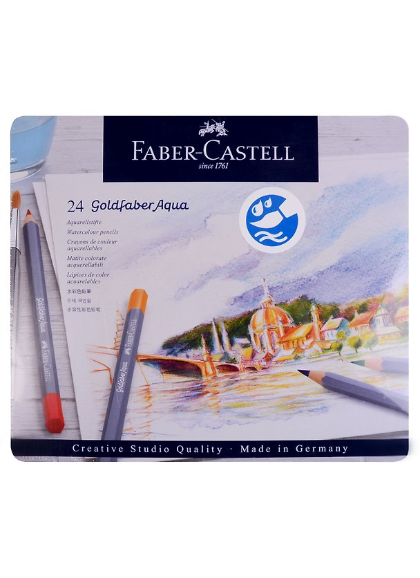 Карандаши акварельные 24цв Goldfaber Aqua, метал.кор, Faber-Castell 245925 — 1