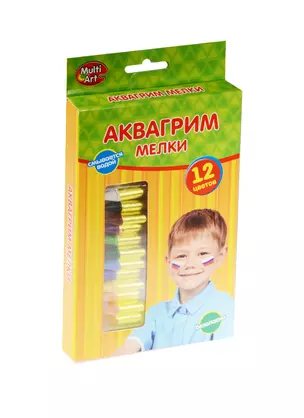 Аквагрим Мелки MultiArt (AG12M07) (12цв.) (3+) (коробка) (в кор. 6х24шт) — 2516980 — 1