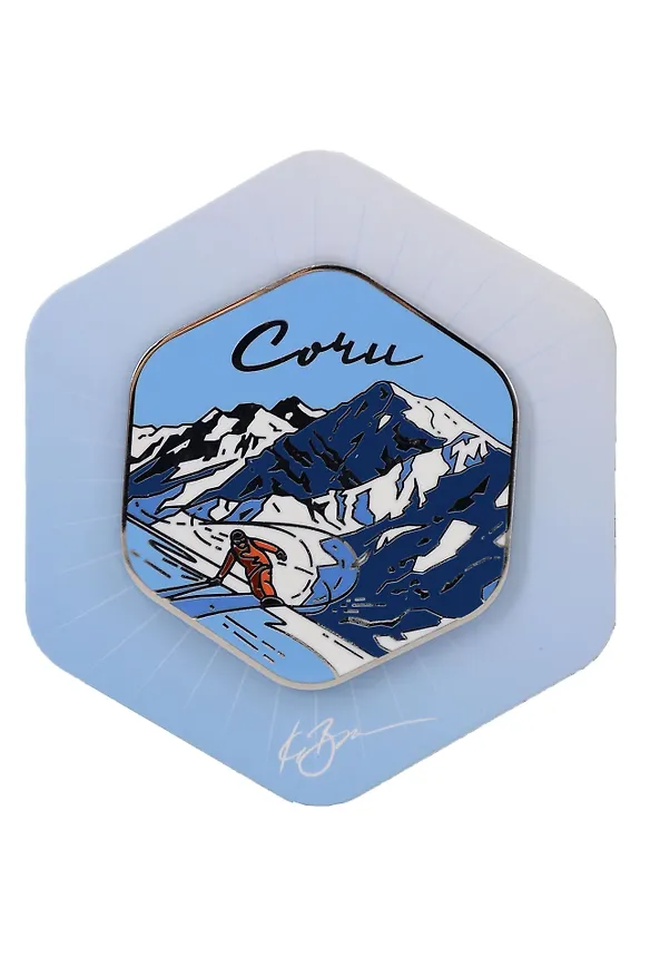Магнит Сноубордист, с подвесом (серебро) (Сочи) (кр М-106б) 3127691 — 1