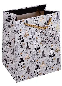 Пакет А5 23*18*10 "Golden tree" Новый год, бум.мат.ламинат