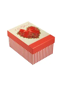 Коробка подарочная "Сердце из роз" 9.8*13.5*7см, декор.бант, картон, Хансибэг