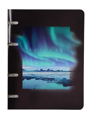 Тетрадь 100л кл. "Сияние" на кольцах, пласт.обл., полноцв.печать 3084241