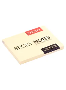 Блок бумаги 76*102 самоклеящийся желтый 100л, Hatber